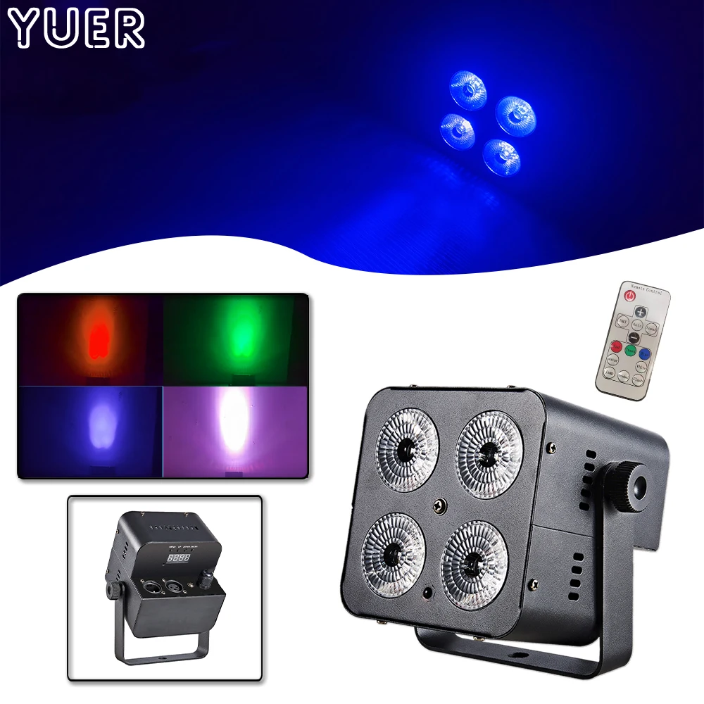 

4X10W Full Color LED Par Light DMX512 4/8CH Remote Control Dyeing Strobe Effect Lighting For DJ Disco Stage Wedding Party Bar