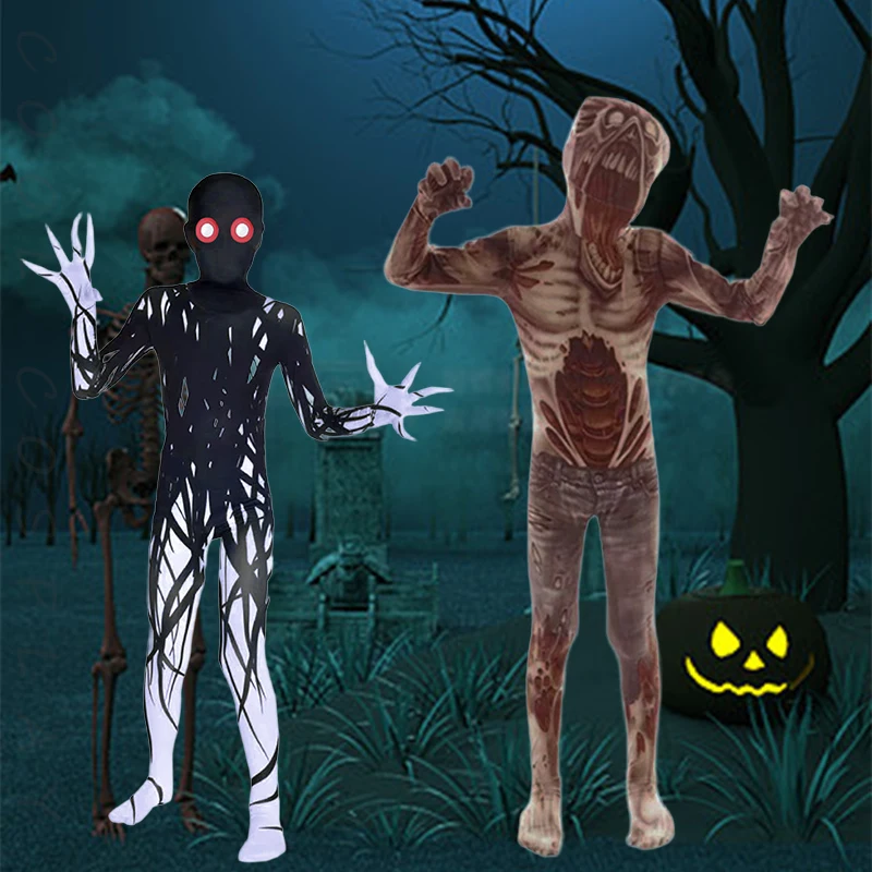 شجرة العين الحمراء شيطان دور اللعب زي الكبار الاطفال المطبوعة سستة قناع مخيف ارتداءها كرنفال حفلة عطلة الأداء زي #5