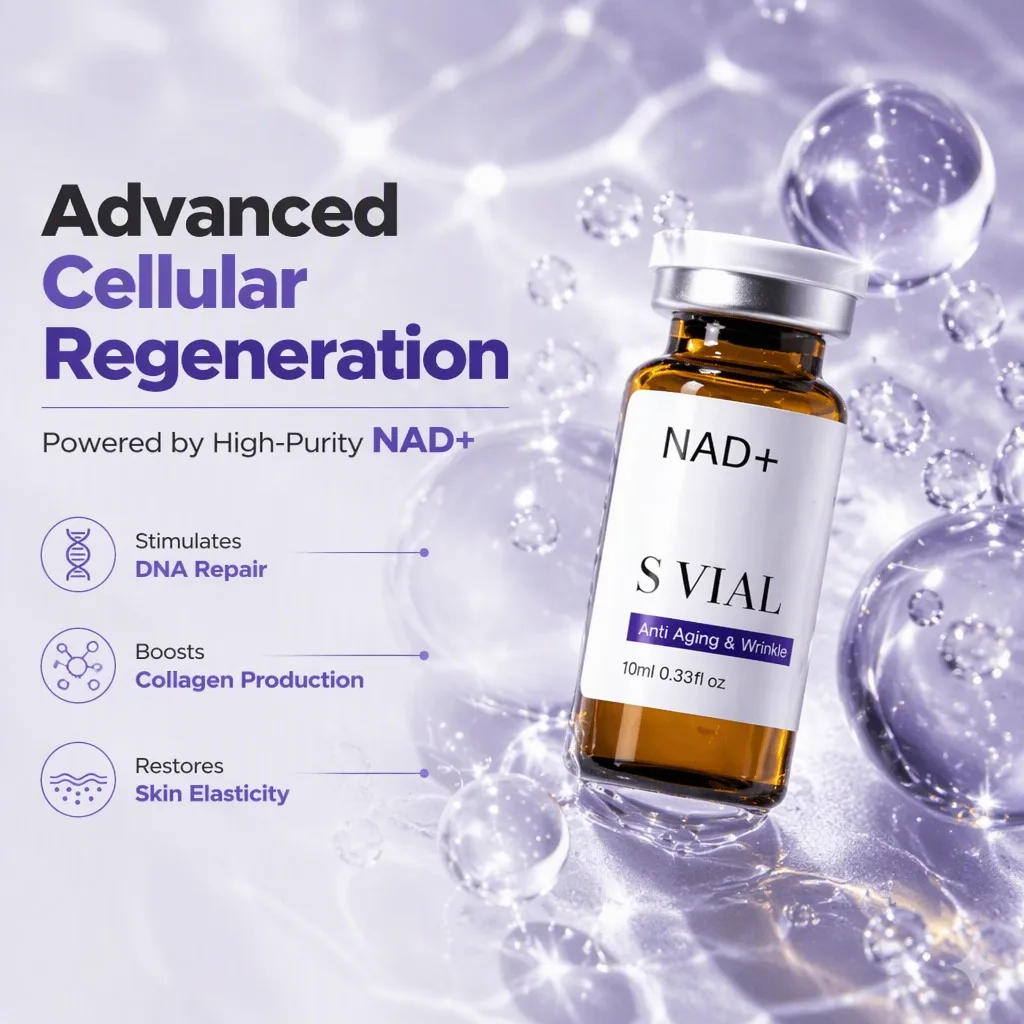 2026 Korean NAD Hyaluronic Acid Ampoule Serum 10ml Skin Booster Lifting Firming Anti-Wrinkle Repair Moisturizing Face Care 1pc
