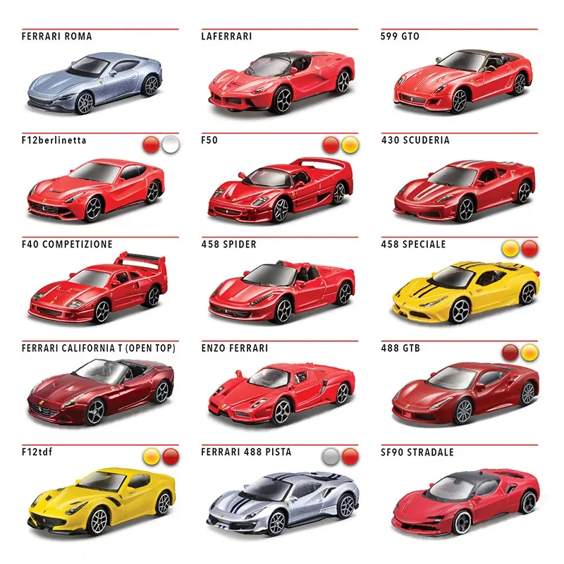 Bburago 1:64 Ferrari LAFerrari 488 458 ENZO F40 599 F12 car die-casting model small-scale toy collection