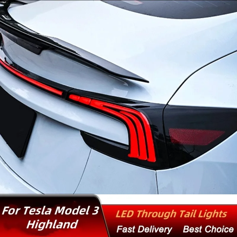 الذيل ضوء بار ل تسلا نموذج 3 الاتحاد الأوروبي/الولايات المتحدة المصابيح الخلفية الجمعية مصباح ليد خلفي بدوره مصباح إشارة الذيل مجموعة مصابيح نمط جديد