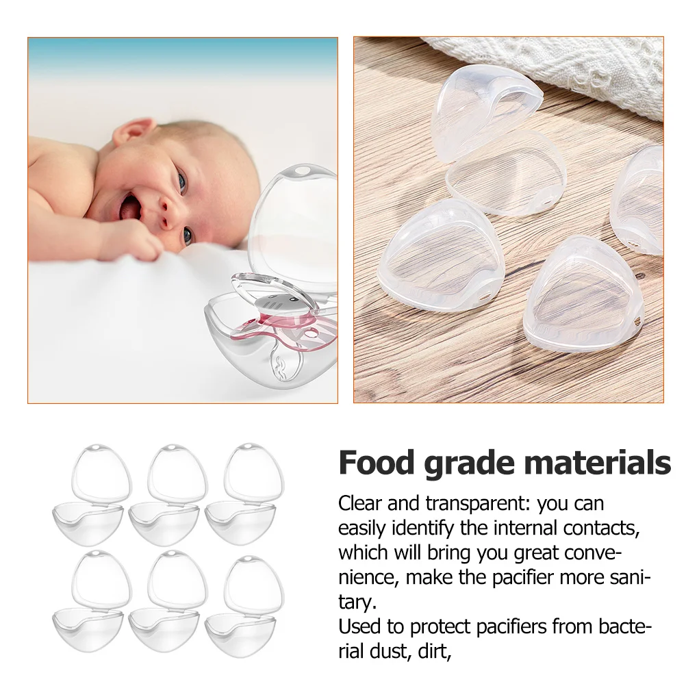 

6Pcs Pacifier Storage Box Portable Dustproof Baby Pacifier Holder Travel Case Organizer for Infant and Toddler