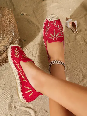 Dam Rundtå Klassiska Platta Slip-ons Enkla Espadriller Läderloafers 10 best sales loafer kvinna - №5