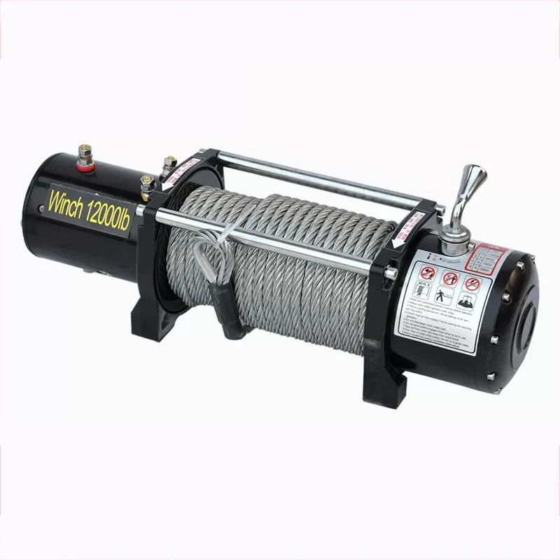 12V Electric Winch 12000lbs Boat Anchor with Metal Construction and Wire Rope Sling for Lifting Goods