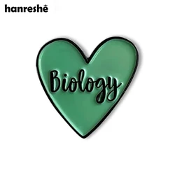 Hanreshe Biology Chemistry Enamel Heart Shape Pins Brooch Cute Medical Lapel Backpack Badge Jewelry for Biochemistry Students
