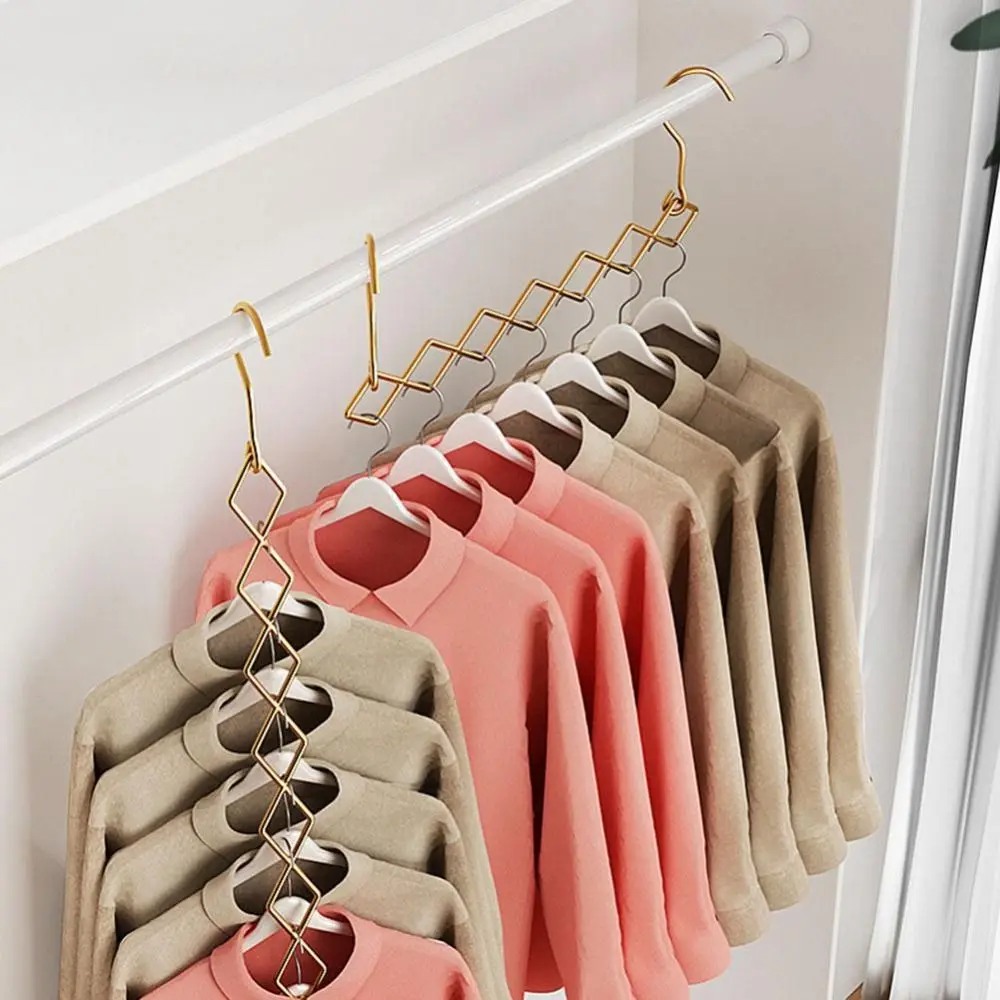 Multi-port Clothes Drying Rack Durable Space Saving Stainless Steel Clothes Hanger Foldable Hooks