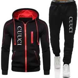 2024 Men's suit sports pants sportswear women's top long pants, 2-piece hooded shirt hood