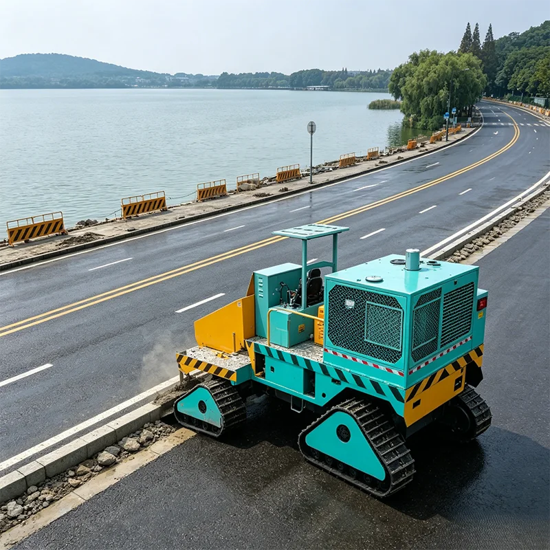 Compact Concrete Curb Extruder with Integrated Vibration System for Seamless Monolithic Curb Profile
