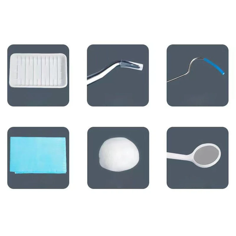 5Sets Oral Care Combination Dentist Examination Tools Dental Disposable Oral Instrument Case Tray Instrument Case