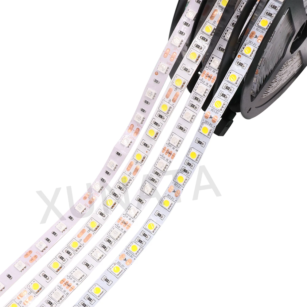 DC12V LED Strip Light 5050 SMD 60LED/M Flexible LED Tape Waterproof Ribbon with DC Connector EU/US/AU/UK Adapter TV Backlight