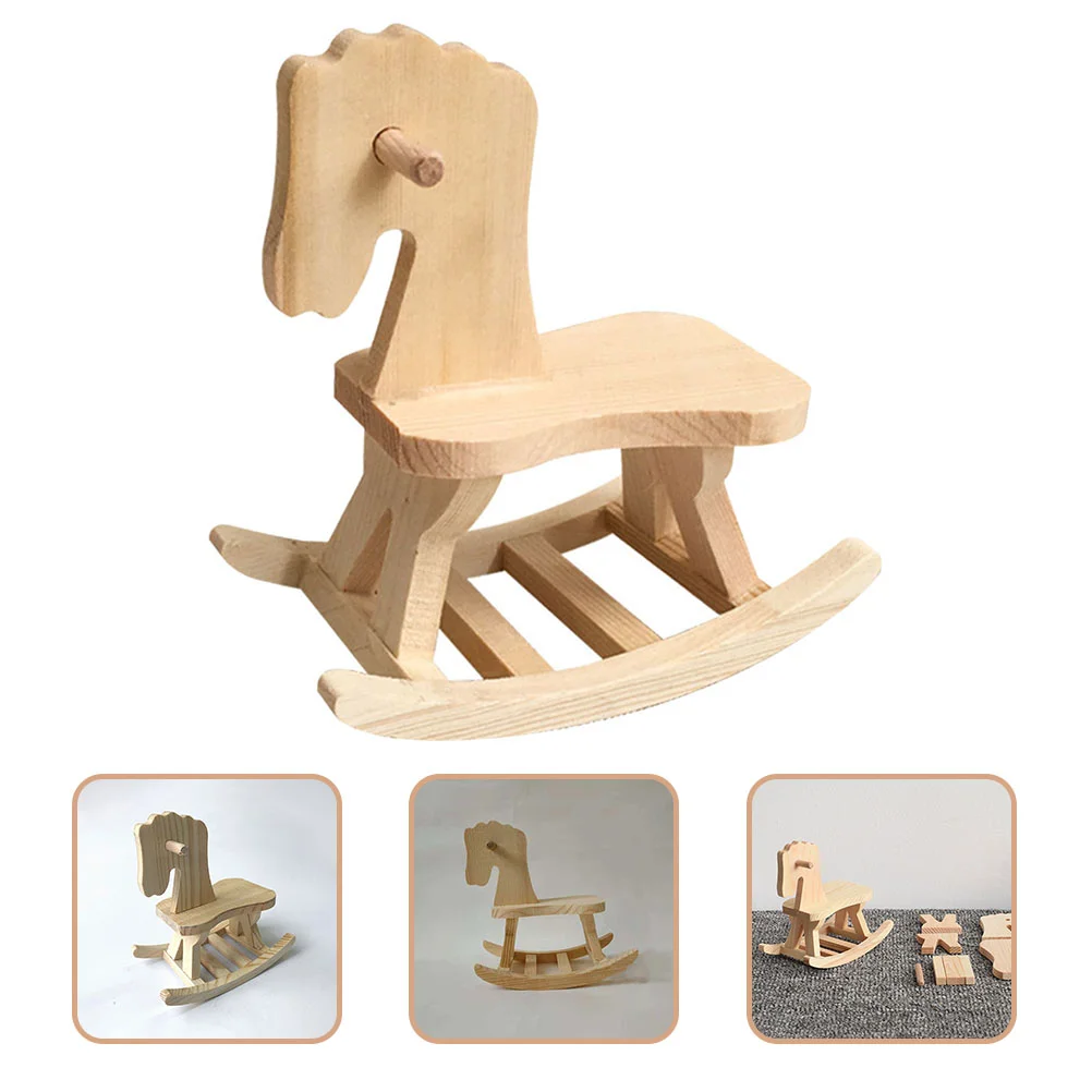 3 Sets DIY Toy Wooden Horse Kids Educational 3d Puzzles for Toys Assemble Model Child