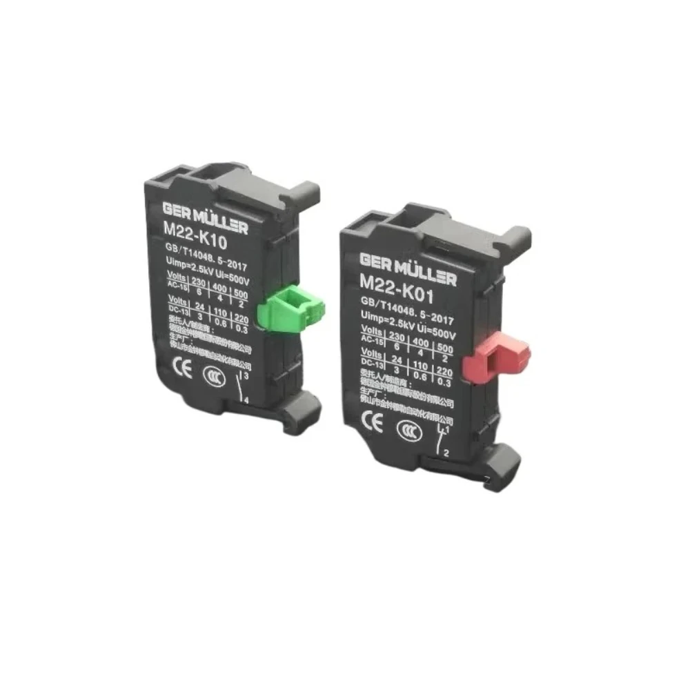 10PCS M22-K10 M22-K01 GER MULLER  Contact Module Normally Open or Normally Closed Contactor