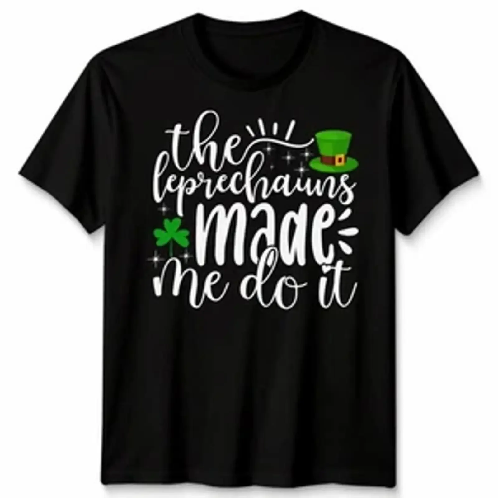 Camiseta unisex irlandesa Leprechaun Made Me Do It Día de San Patricio vintage Lavada Elástica Ligeramente Unisex Casual