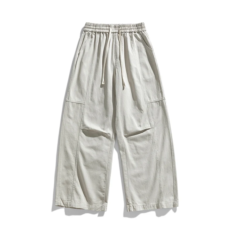 

Простые и повседневные брюки Широкие брюки Мужские уличные модные брендовые длинные брюки Весна Осень Новые мужские свободные прямые длинные брюки