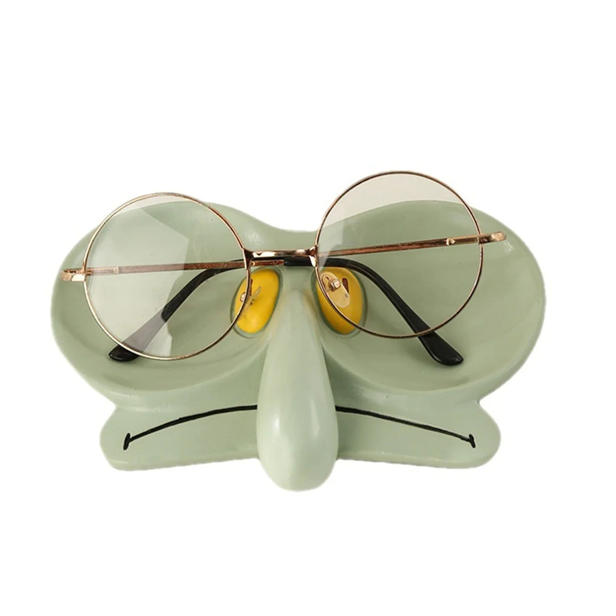 Cute Eyeglasses Holder Stand for Desk,Audit, Squidward Edition Funny Sunglasses Holder Stand & Jewelry Tray