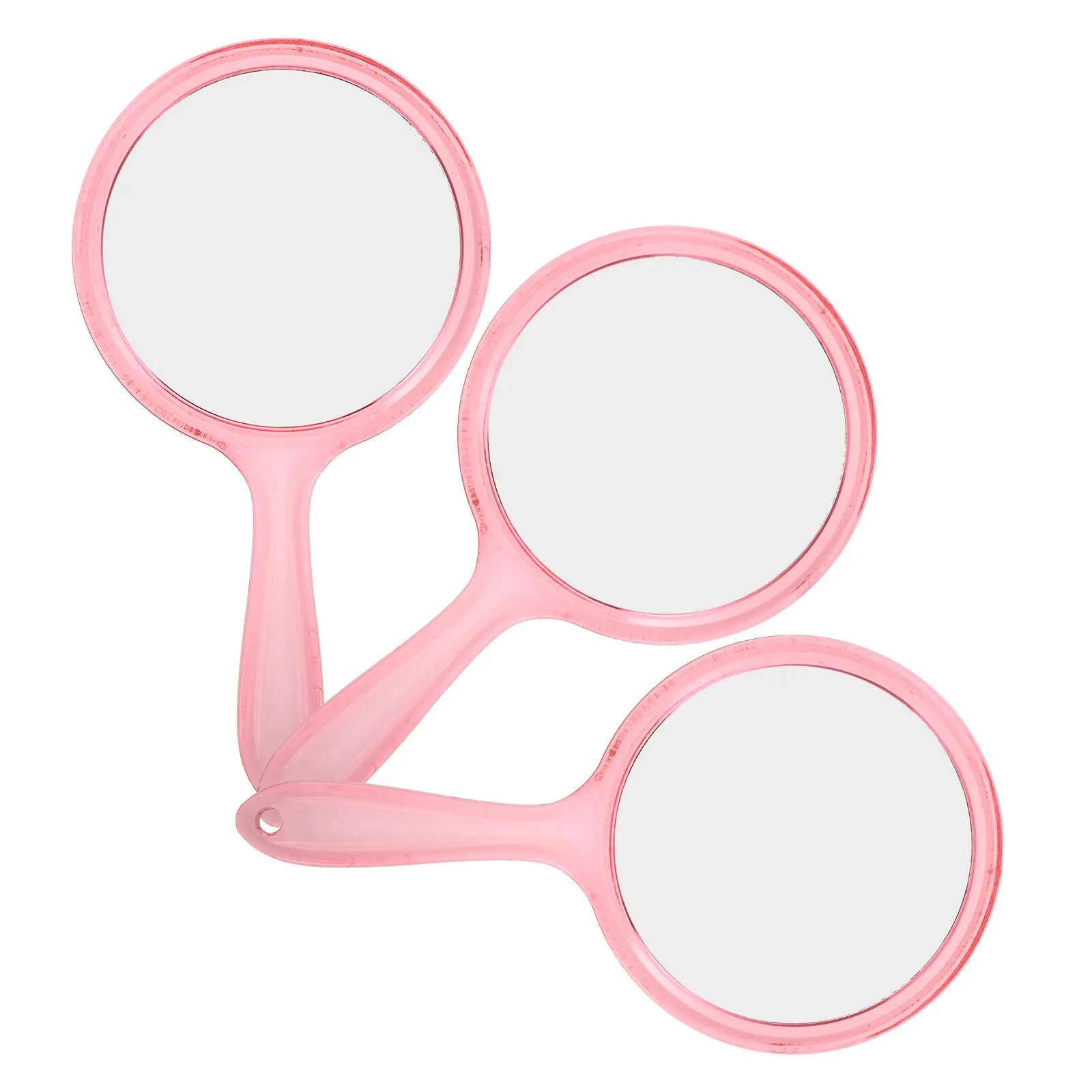3Pcs Double-Sided Handheld Makeup Mirror with 10X Magnification Side Hd Silver-Coated Reflective Surface Lightweight Plastic