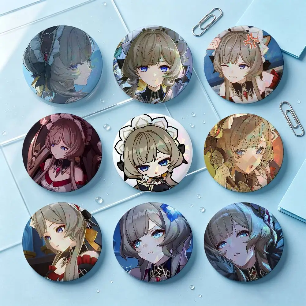 Sandrone Genshin Impact Badges Button Round Creative Pin Brooch Badge Bag Decor Accessories Fans Collect Friends Gifts