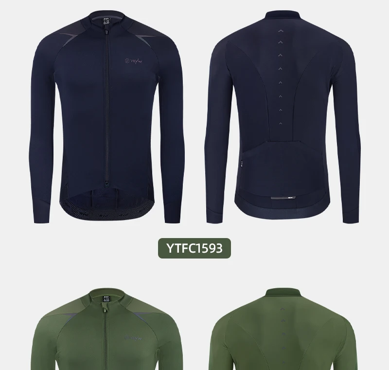 YKYWBIKE Herren-Radtrikot, wasserabweisend, Fahrrad, Outdoor, Sporttrikot, winddicht, Wintermantel, Thermo-Rennradbekleidung – Detail 3