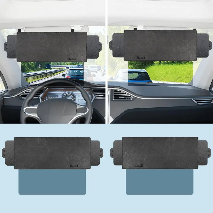 

Sun Visor Extender for Car, Upgraded UV400 Car Sun Visor Extension with PC Lens and Side Sunshade,AntiGlare Visor for Safe Drivi