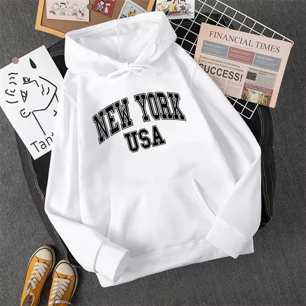 Brooklyn Letter พิมพ์ Hoodie แฟชั่นผู้หญิงเสื้อกันหนาวแขนยาว Hoodies สุภาพสตรี Streetwear ฤดูหนาว Harajuku Tops เสื้อผ้า
