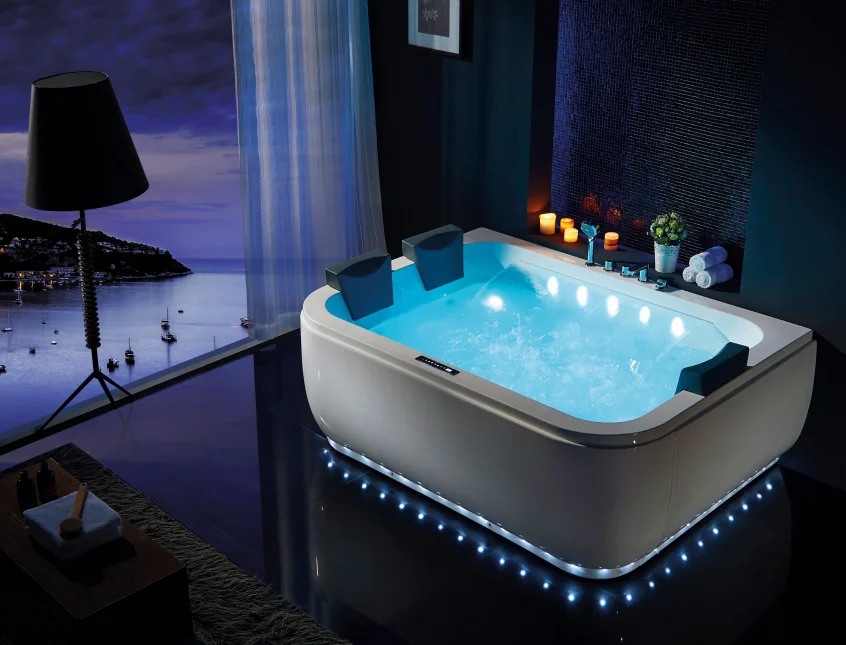 &c Customizable  Smart Waterfall Massage Acrylic Bathtub Modern Design Multi-Functional Indoor Whirlpool Wholesale