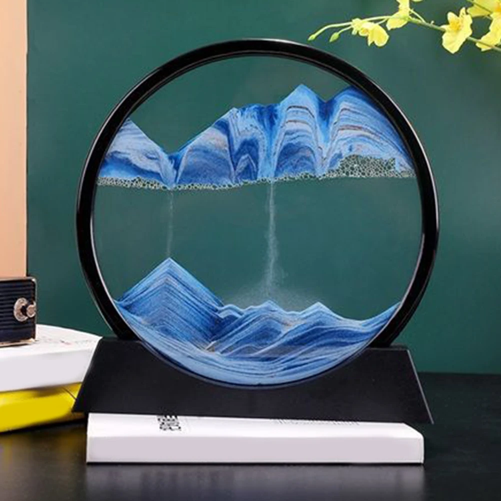 กรอบรูปภาพทรายเคลื่อนไหว DIY ภาพวาดทราย 3 มิติ สำหรับตกแต่งบ้าน สำนักงาน ตกแต่งโต๊ะทำงาน ภาพวิวทิวทัศน์ กรอบรูปทรายดูด