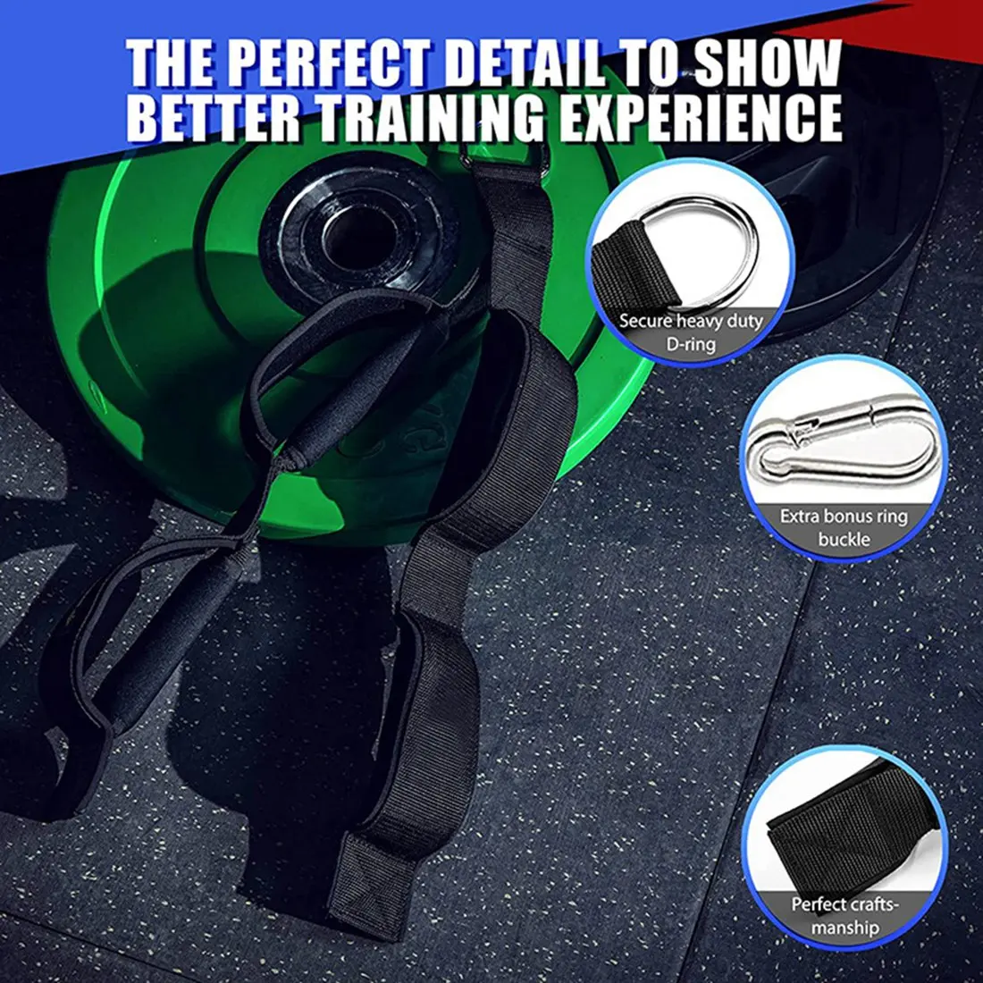 

AZ-Tricep Pull Down Rope Cable Attachment Handles Neoprene Pads For Home Gym Workout Training Exercise Equipment