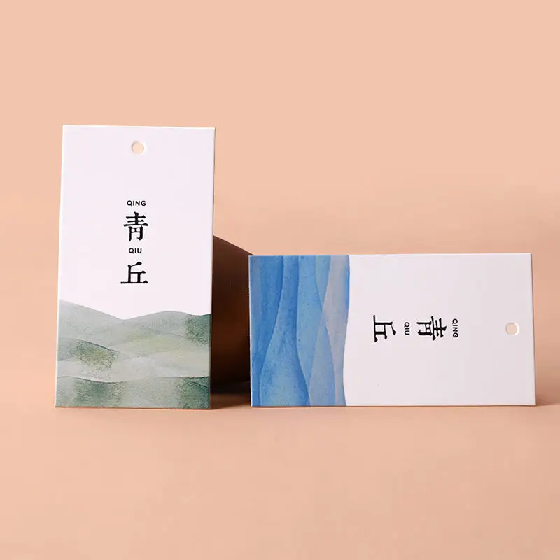 Custom 700gsm Coated Paper Clothing Hangtags Luxury Paper Tags Brand Label Tags Small MOQ Customization Available