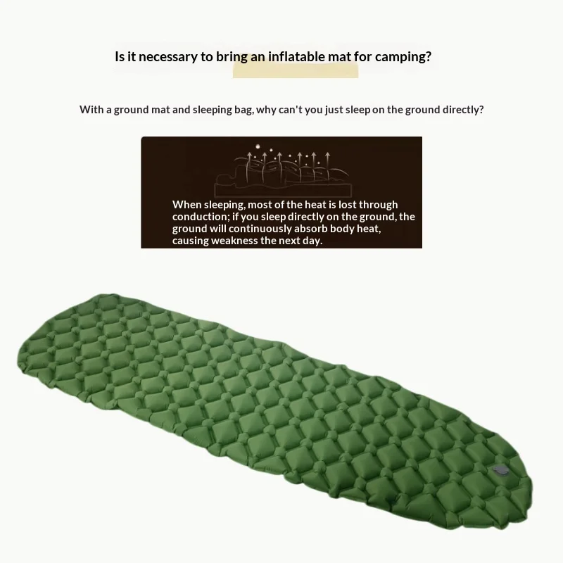 450g Ultralight Inflatable Sleeping Pad Mummy Compact Backpacking Mat Hiking Camping Gear view 4