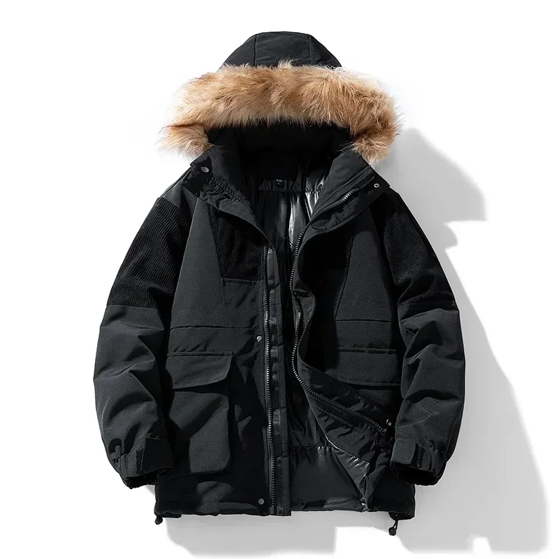 

Fashion Winter Warm Men Hooded Parkas Outdoor Windproof Cotton Outwear for Men·high Quality Thickened Windbreaker Coats Hot Sale