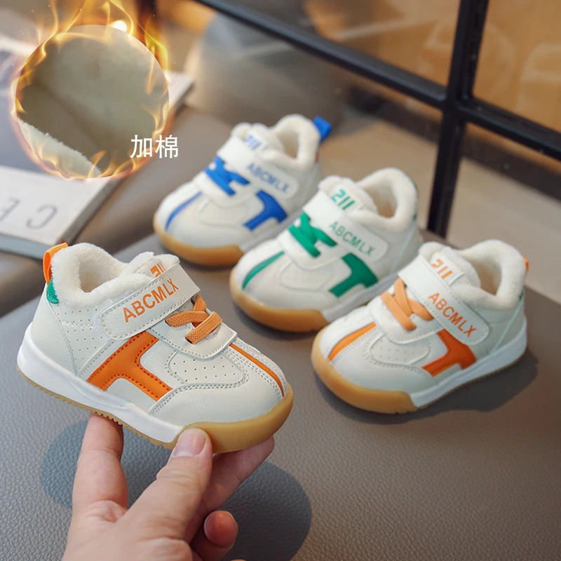 

0-6 Years Old Children's Padded Sneakers Autumn Winter Padded Thickened Boys Girls Walking Shoes Soft Non-slip Kids Baby Boots