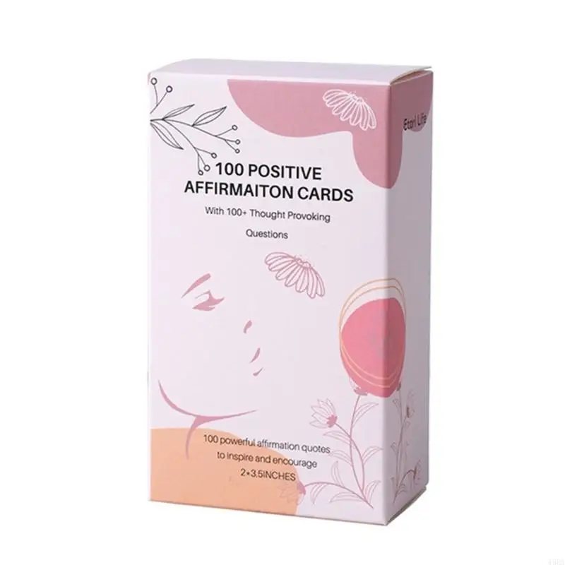 T5ea 100 fogli moranti morilistica delle carte motivazionali ispiratrici per donne carte affermazione positiva schede