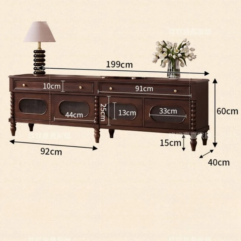 Wooden Walnut Monitor Stand Mid Century Vintage Crystal Tv Cabinets Dresser Lowboard Mobili Arredamento Casa Room Furniture