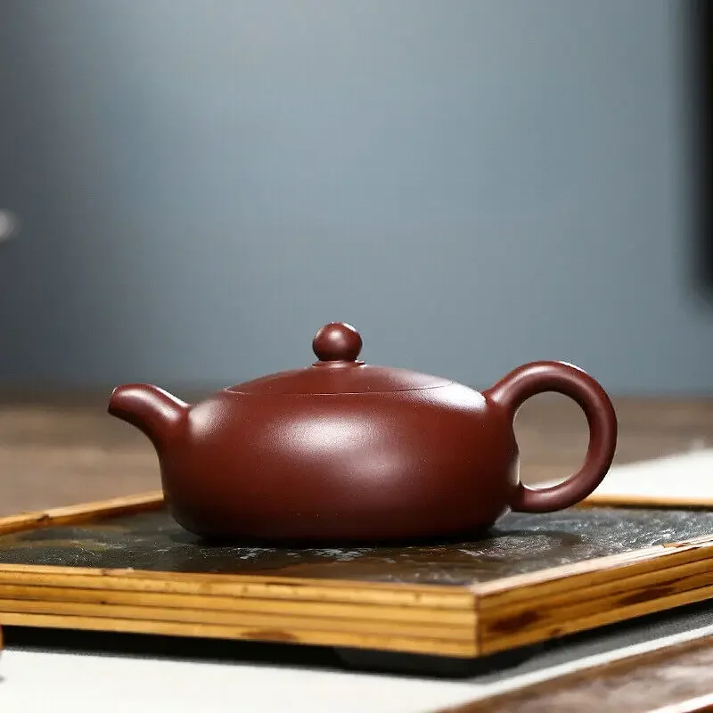 China Yixing Zisha Pottery Purple Red Clay Handmade 150cc Mesh Teapot Wangting