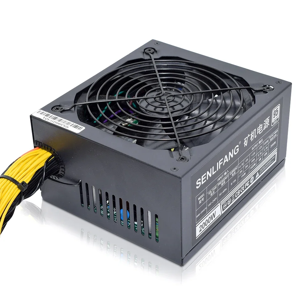 2000W Mining Power Supply Asic bitcoin new Gold  PLUS ETC RVN power supply ATX Machine support 8 GPU cards PSU