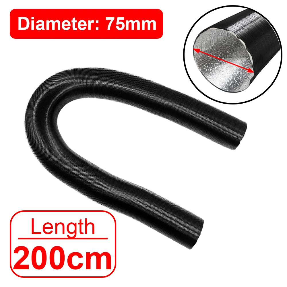 42mm/60mm/75mm Air Outlet Vent Cover Heater Duct Ducting Pipe Black For Air Diesel Parking Heater Part For Webasto Heater