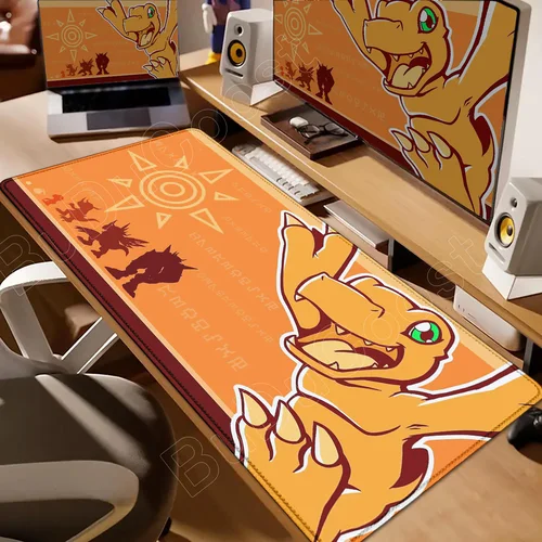 Imagen 2 del producto Alfombrilla de ratón con estampado HD Kawaii de Anime Digimon GAMING, alfombrilla de ratón antideslizante para ordenador portátil XXL, teclado de 900x400mm, alfombrilla de escritorio bonita para PC