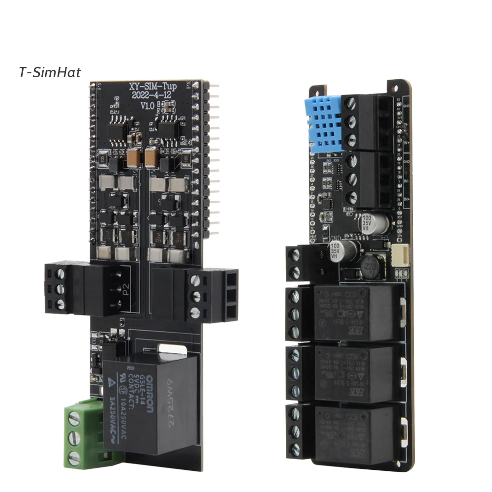 T-SimHat CAN RS485 Development Board 1/3-Way Relay DHT11 INA219 QMI8658 Compatible for T-SIM7000/A7670/A7608 Series