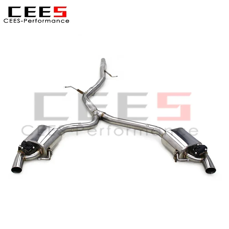 CEES Catback Exhaust Pipes Assembly for Audi A4 B9 2.0T 2017-2023 SS304 Stainless Steel Escape Racing Car Exhaust Muffler System