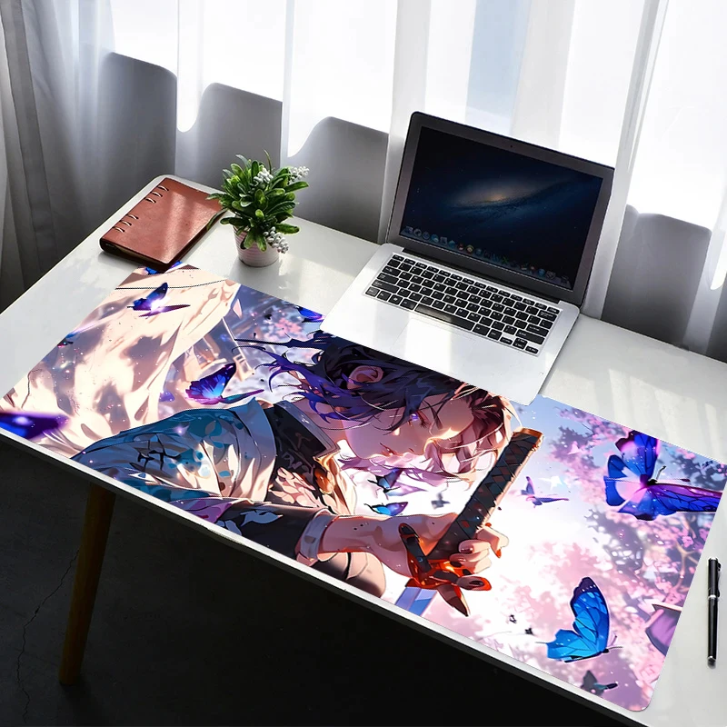 

Mouse Pad Computer Gaming Accessories Mousepad D-demon Slayer Kochou Shinobu Rubber Extended Desk Mat Laptop Gamer Keyboard Pad