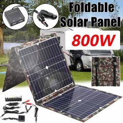 Solar Panel  Complete Camping 800W Foldable Solar Power Bank  Station  Portable Generator Charger 18V for Car Boat Caravan Camp