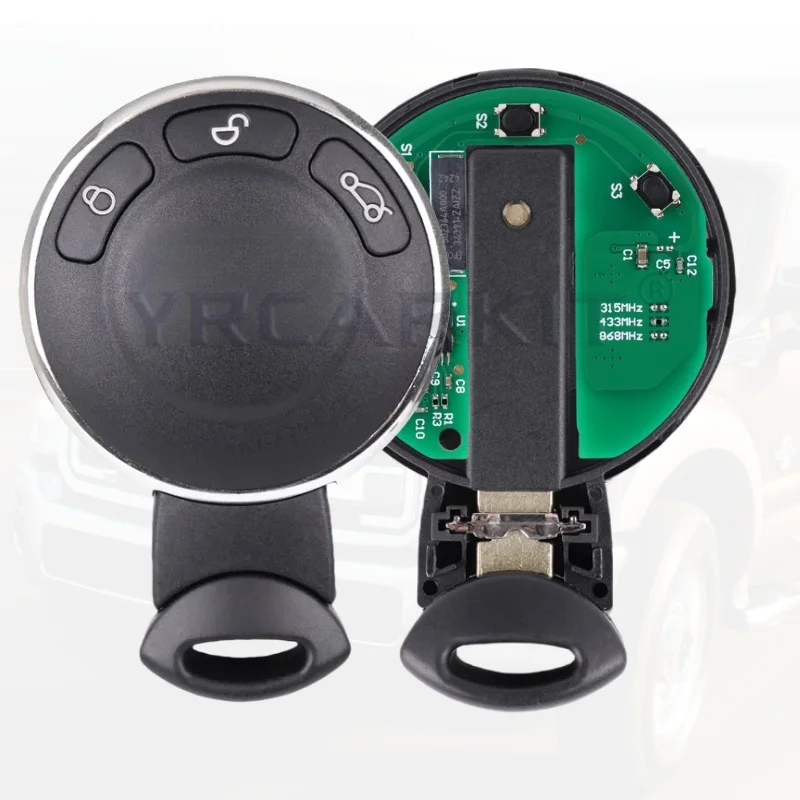 Replacement YRCARKIT For Bmw Mini Cooper Remote Smart Card Fob Key 315 434 868 Mhz ID 46 Chip Battery Blade Keys Sticker