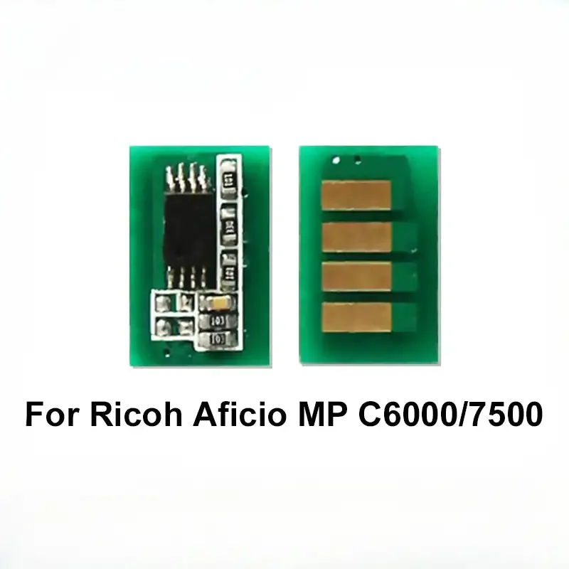 Chip de Cartucho de Toner 600125 600126 600127 600128 para Ricoh Aficio MPC6000 MPC7500 C6000 C7500 6000 7500 Reset Refil de Impressora