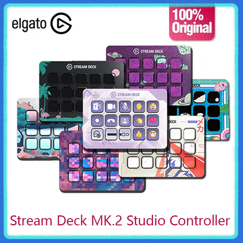 وحدة تحكم Elgato Stream Deck MK.2 Studio 15 مفتاحًا ماكروًا تعمل في التطبيقات والبرمجيات مثل OBS تعمل مع Mac والكمبيوتر الشخصي