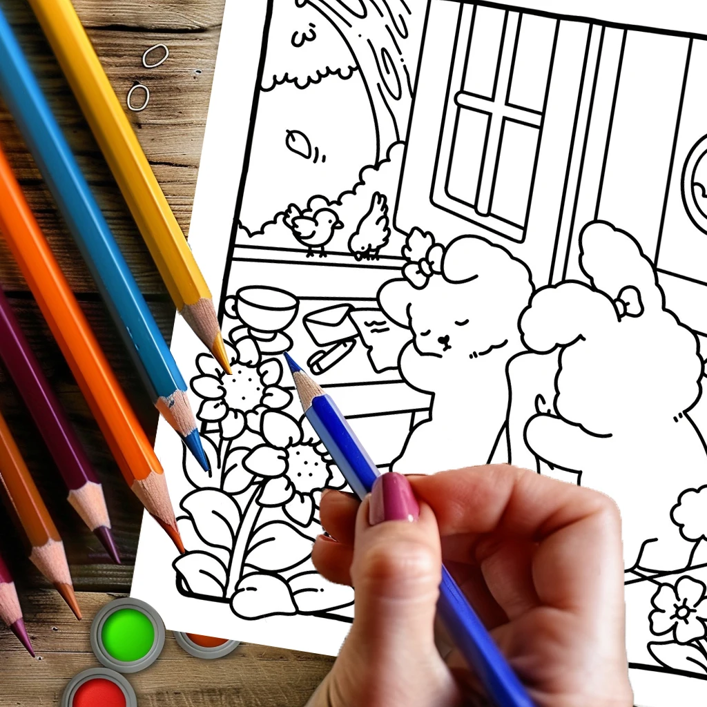 28 صفحة كتاب تلوين الربيع للبالغين | كتاب التلوين، لوازم الرسم لعيد الميلاد وعيد الشكر #5