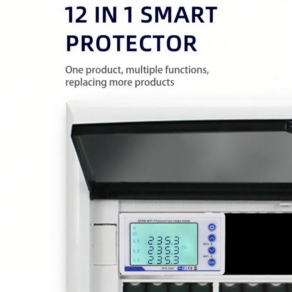 3 Phase 380V 100A Tuya WiFi Smart Bi-Directional Energy Power kWh Meter Over Under Voltage Protector Current Limit Relay Switch view 5