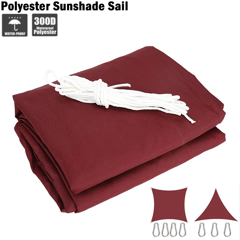 

Wine Red 300D Waterproof Sun Shade Sails Courtyard Awning Outdoor Beach Camping Shelter Tent Garden Gazebo Sun Canopy