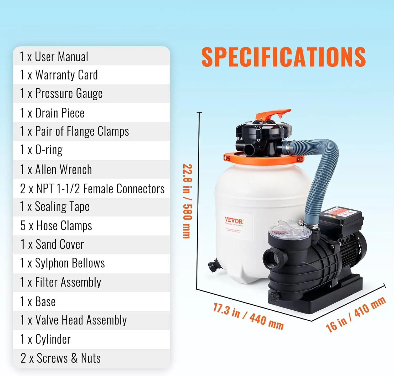 مضخة فلتر رمل 12 بوصة لأعلى الأرض، مؤقت مبرمج رقمي، 3000 جيجا في الساعة، نظام مضخات حمام السباحة 1/2 حصان ومجموعة مرشحات #6