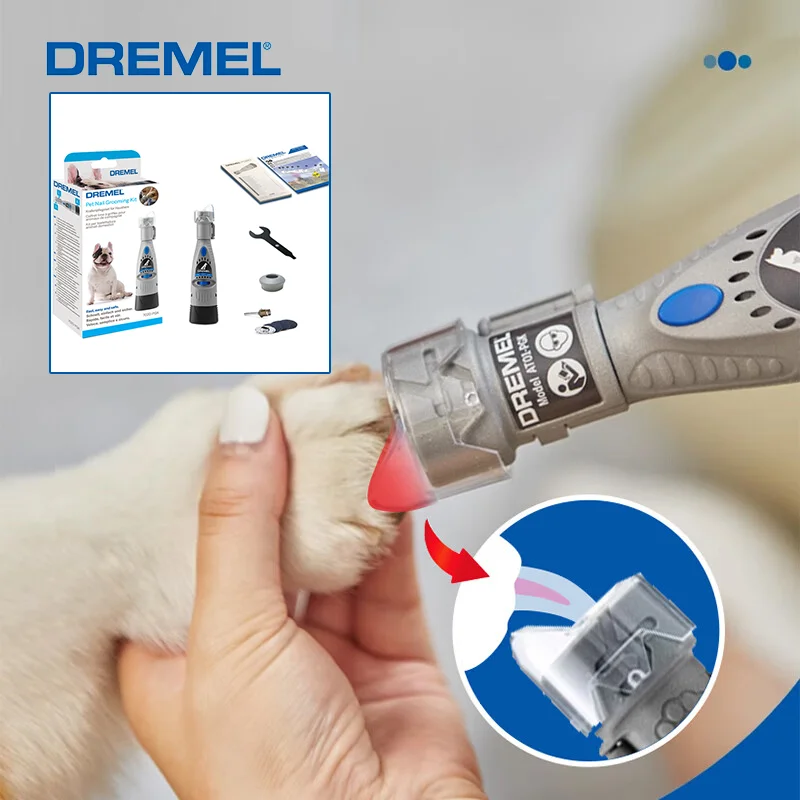 Pet Nail Electric Grinder Dremel 7020 Claw Grooming Tool Kit 3 Gears Low Noisy Cordless Nail Clipper Groomer Trimmer for Dog Cat