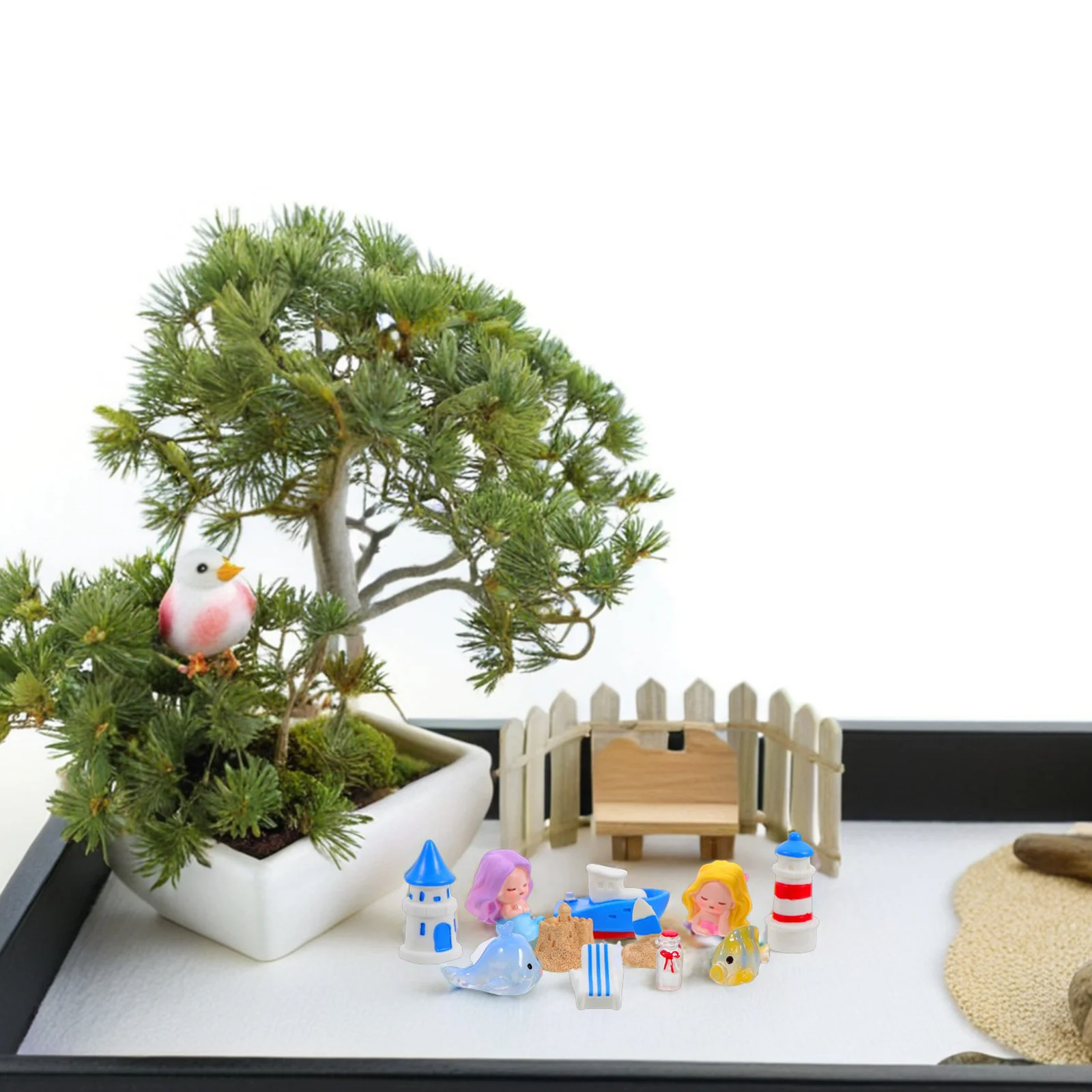 

11Pcs Miniature Beach Mermaid Resin Statues for Fairy Garden DIY Dollhouse Ocean Decor Ocean Diorama Mermaid Statues